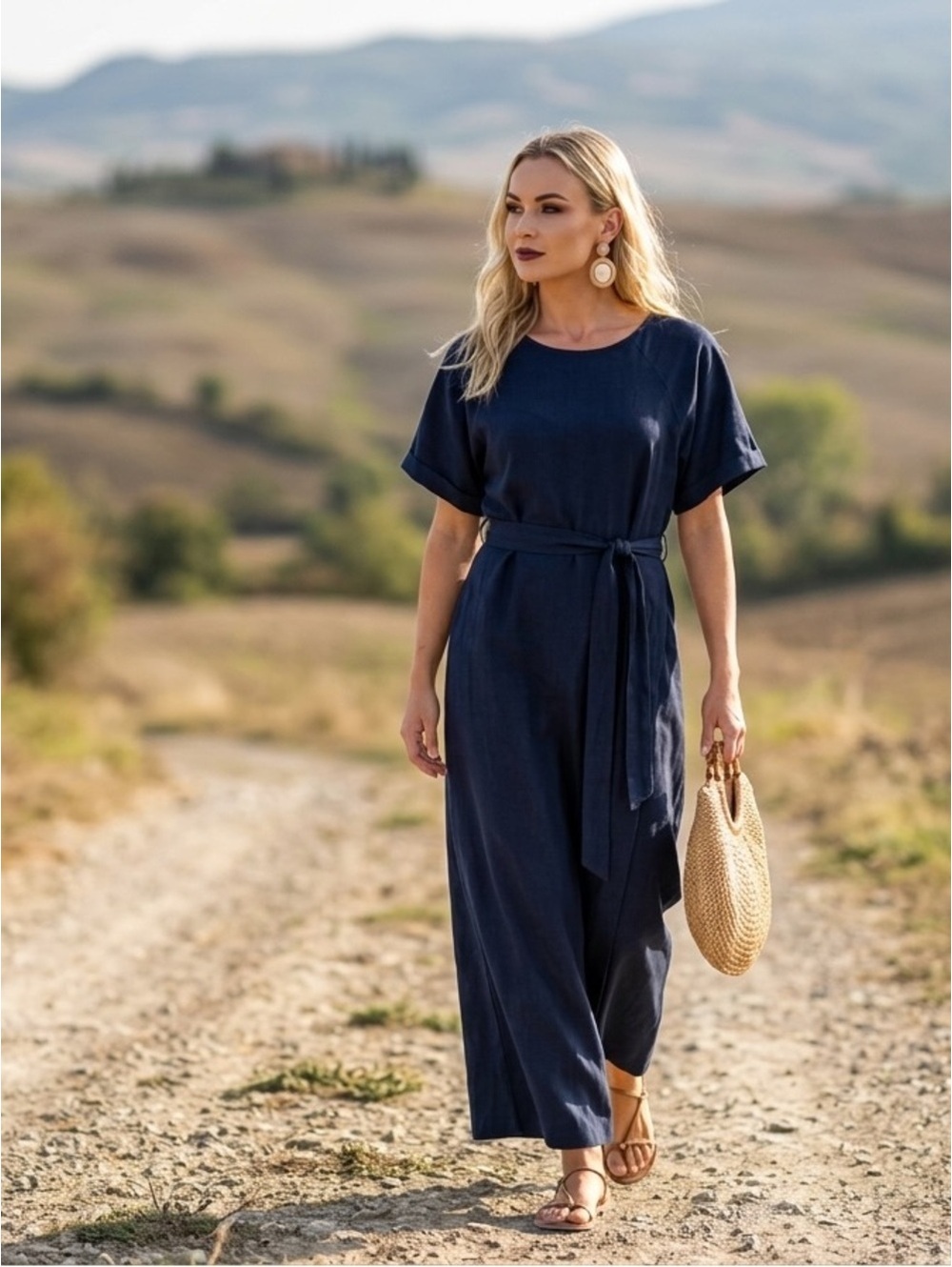 XL Tuckernuck Navy Clarissa Maxi Dress